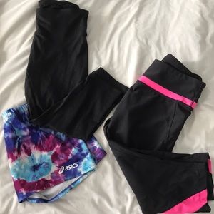 Workout leggings and spandex bundle